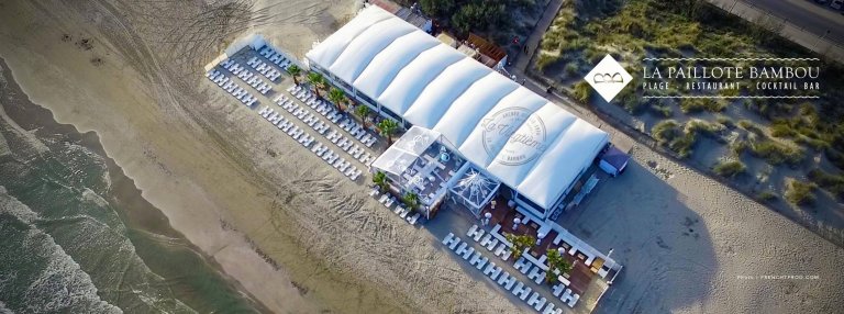 La plage Paillote Bambou à la Grande Motte près de Montpellier