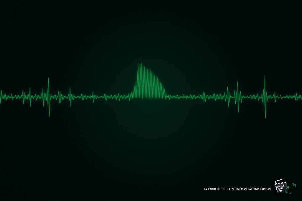 campagne presse pour la nouvelle web radio de bnp paribas baptisée séance radio réalisée par Publicis Conseil