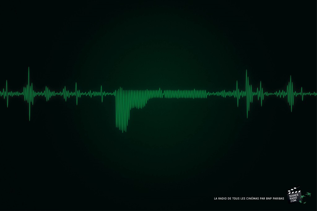 campagne presse pour la nouvelle web radio de bnp paribas baptisée séance radio réalisée par Publicis Conseil