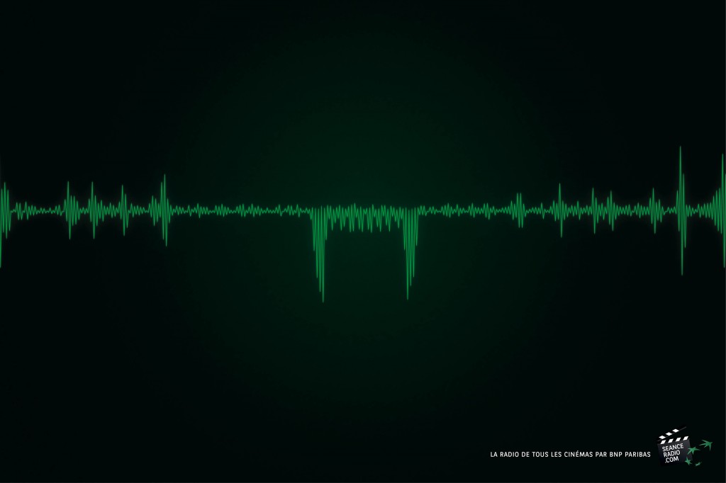 campagne presse pour la nouvelle web radio de bnp paribas baptisée séance radio réalisée par Publicis Conseil