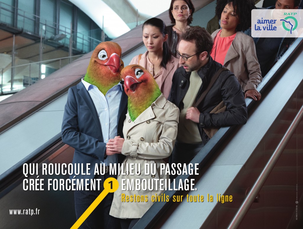 campagne affichage RATP contre l'incivilité dans les transports en commun réalisé et imaginée par Publicis Conseil