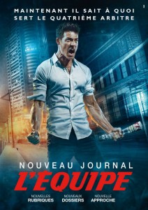 Pour illustrer son évolution, le journal l’Équipe lance une campagne presse atypique où il promet de transformer le lecteur en super-héros du sport e à un journal beaucoup plus riche et complet