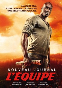 Pour illustrer son évolution, le journal l’Équipe lance une campagne presse atypique où il promet de transformer le lecteur en super-héros du sport e à un journal beaucoup plus riche et complet