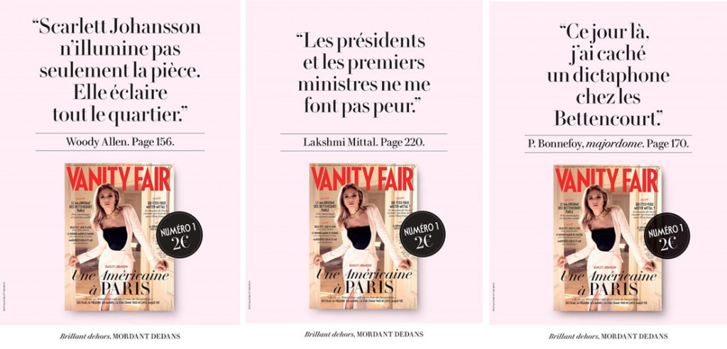 Après une campagne presse de lancement, le magazine Vanity Fair lance un spot TV décalé et anti-conventionnel
