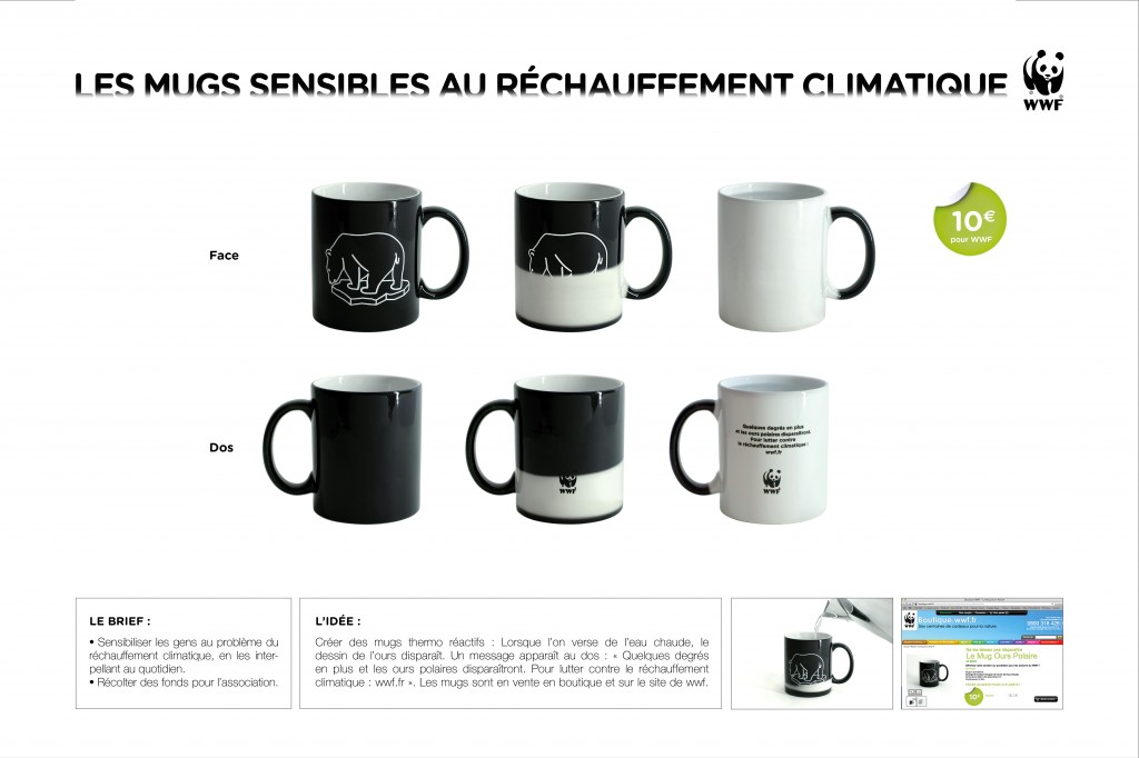 WWF et Publicis Conseil innovent en créant des mugs thermo-réactifs qui se tranforment lorsque l'on y verse une boisson chaude