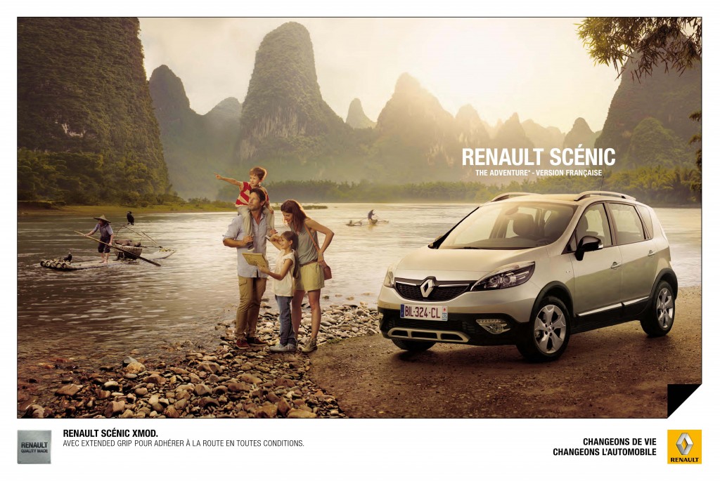 Renault lance une campagne de marques d'envergure dans la presse et fait voyager les lecteurs avec des visuels mettant en avant la frenc touch à l'international