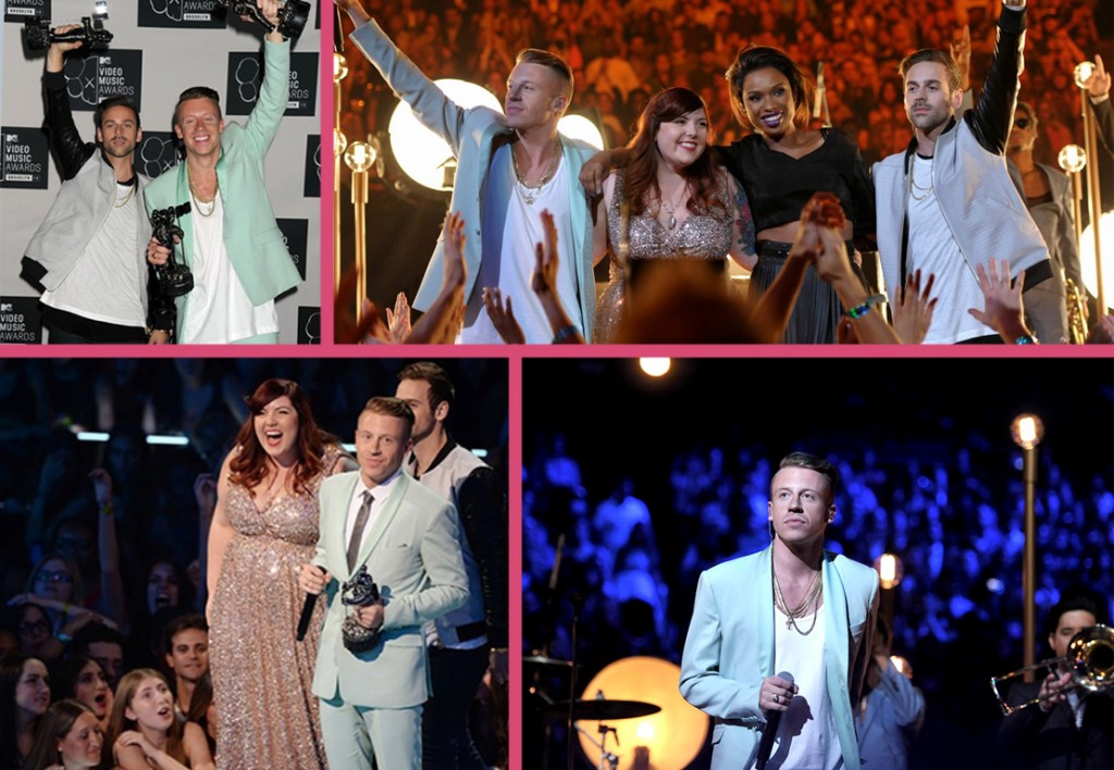 macklemore et ryan lewis ont interprété leur titre "same love" lors des VMA 2013,titre sur la tolérance homosexuelle et repartent avec trois prix