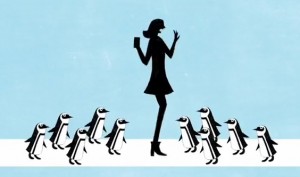 des petits pingouins emmène les visiteurs jusqu'au sunshine aquarium grâce à la réalitée augmentée