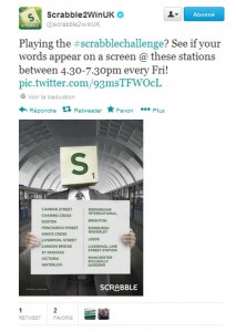 mattel met en place un scrabble 2.0 hors norme dans une gare brittanique via twitter