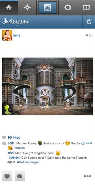 la gigantesque bibliothèque de Belle