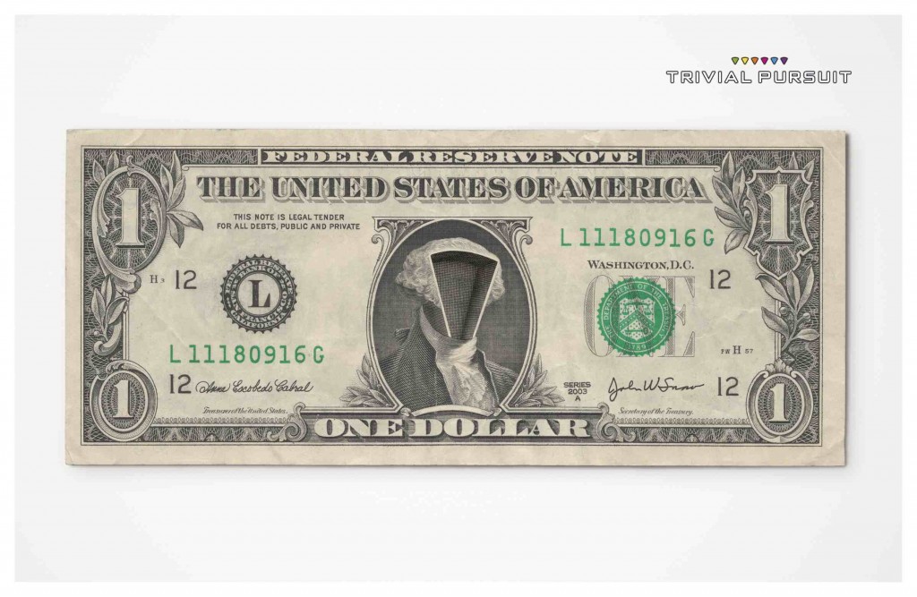 un camembert trivial pursuit sur un billet d'1$