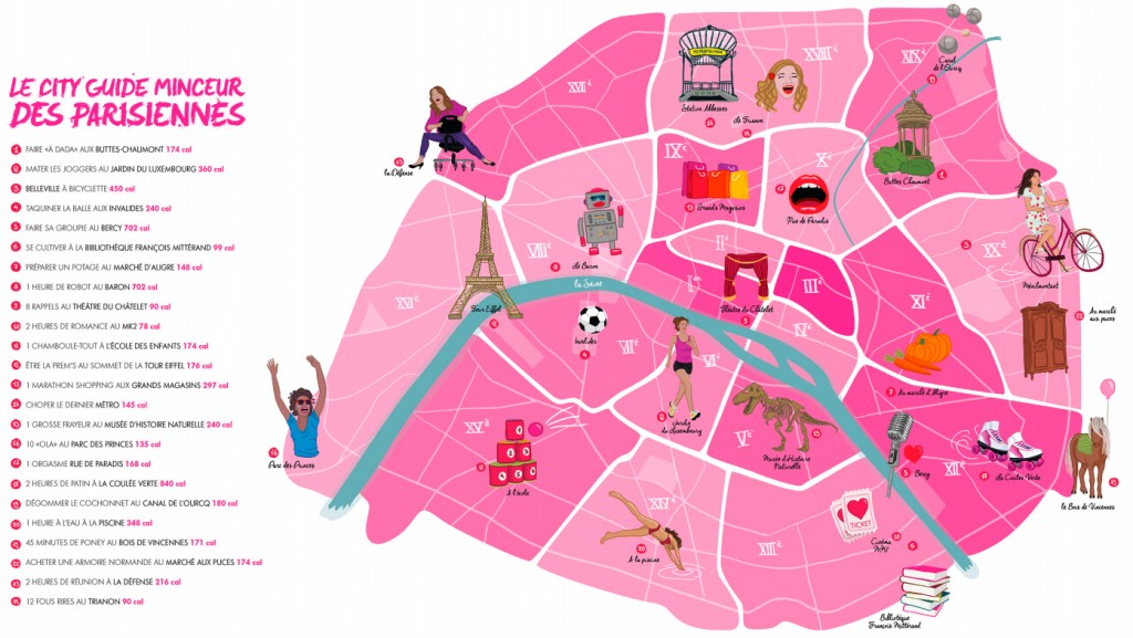 un city guide montre via le plan de paris toutes les activités disponibles dans la capitale française