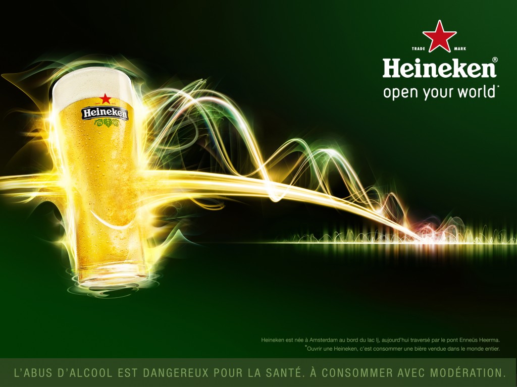 lumineux et rafraichissants les visuels retrace l'histoire d'Heineken 
