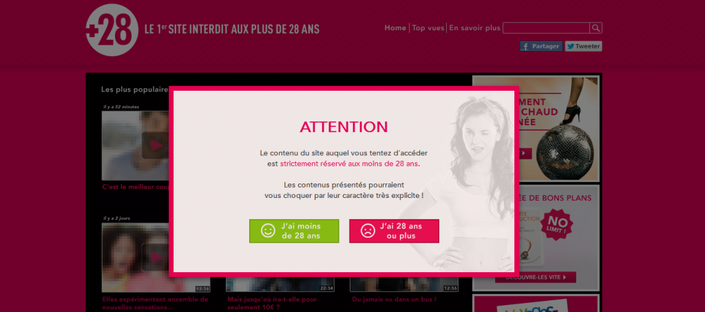 comme sur un site de charme, voyage sncf demande l'âge de l'internaute avant de rentrer sur le site