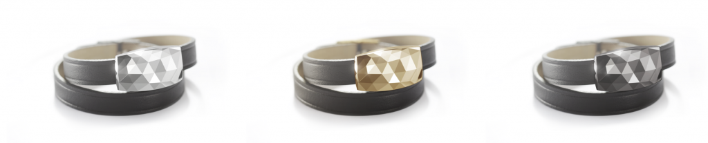 or, platine ou canon de fusil, june de netatmo est disponible en trois coloris et fourni avec deux bracelet différents en cuir et en gomme