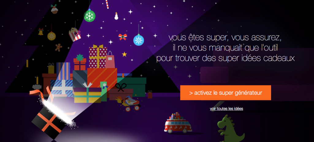 pour aider les personnes en manque d'inspiration pour Noël, orange lance son générateur de cadeaux