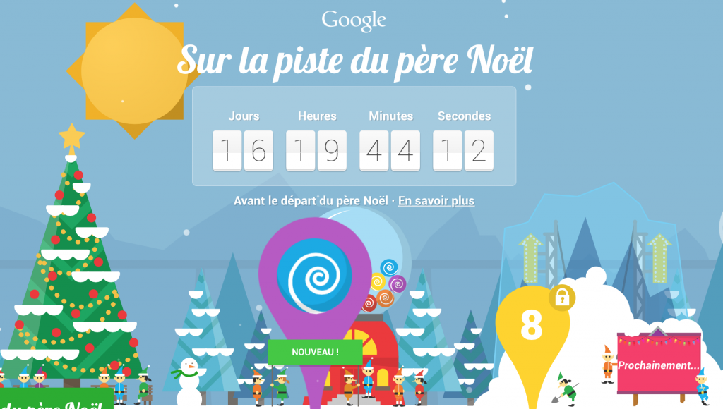 Google propose chaque jours un jeu, une vidéo ou une anecdote sur noël pour patienter jusqu'au jour j