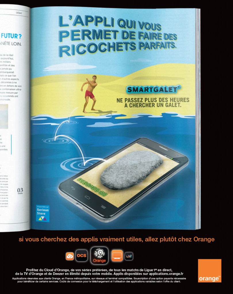 EN PRINT orange présente smart galet