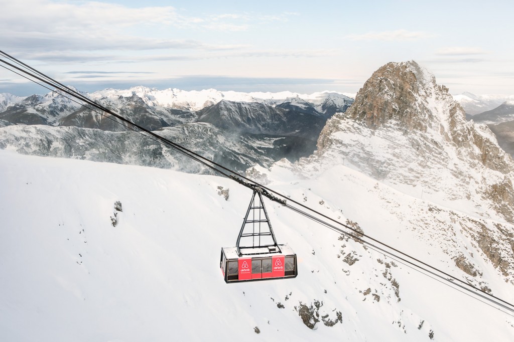 la cabine téléphérique se situe au sommet de Courchevel