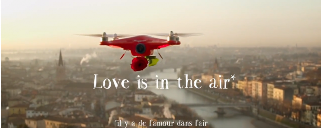 le site lajoiedesfleurs.com a developpé un drone spécial pour la saint valentin