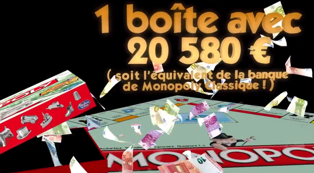 Monopoly rempli ses boites de vrais billets en euros pour son anniversaire 