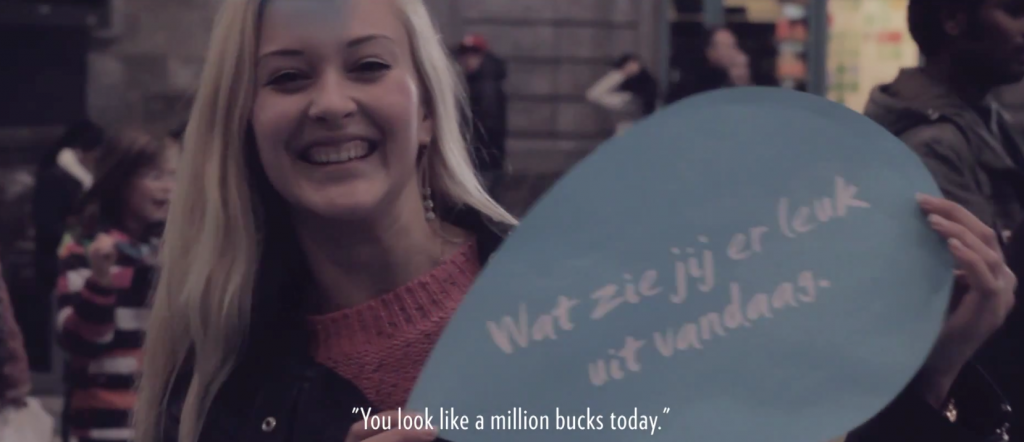 une jolie animation de la part de e5 à l'occasion de la journée du compliment 