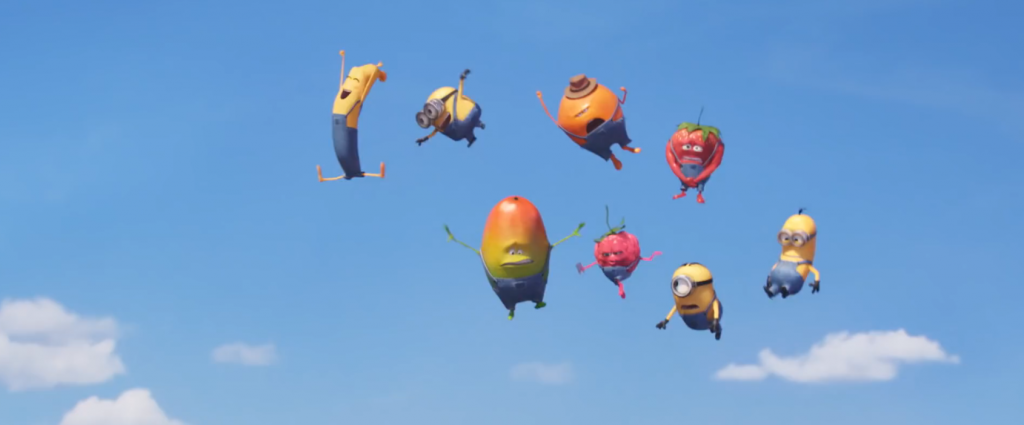 Dans le spot Tronions, les minions tombent sous le charme de Ella Labanane la nouvelle venue des p'tit fruit