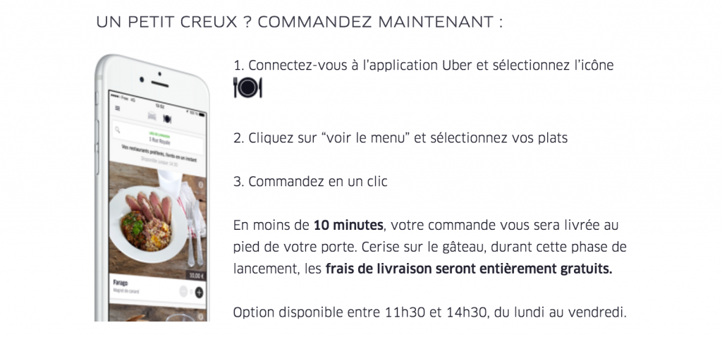 Via l'application, en un clic vous pouvez consulter le menu et commander votre repas 