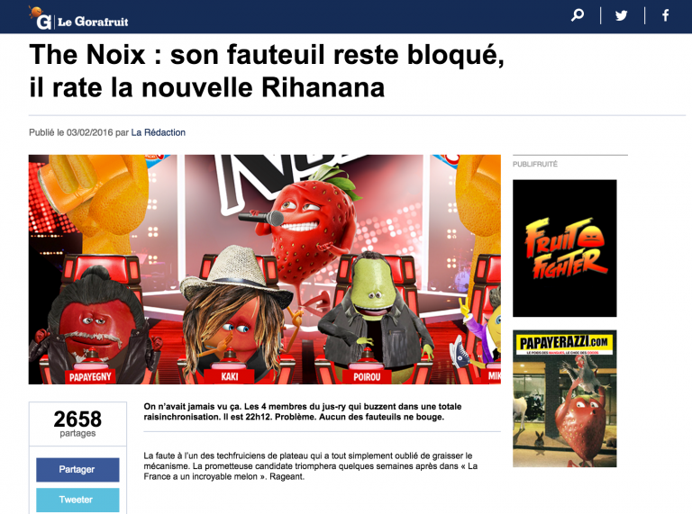 Oasis s'inspire du Gorafi et lance le Gorafruit