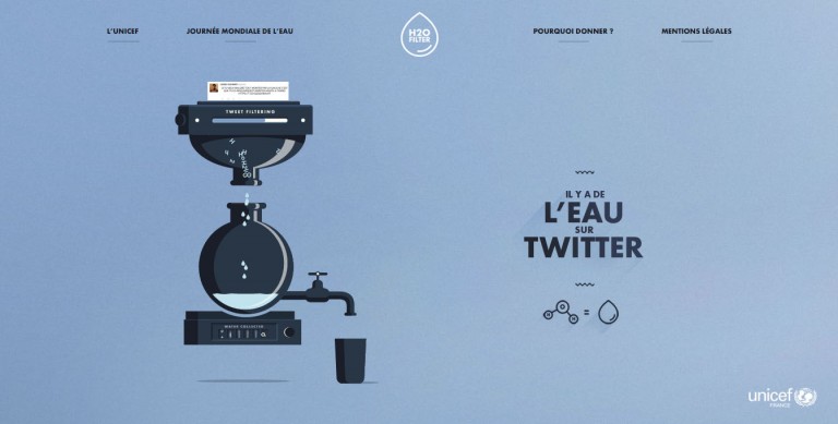 Une opération solidaire qui récupère les H les 2 et les O pour en faire de l'eau potable réelle