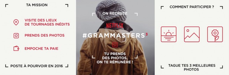 Netflix ouvre son concours Grammasters à la France pour voyager et poster des photos sur Instagram