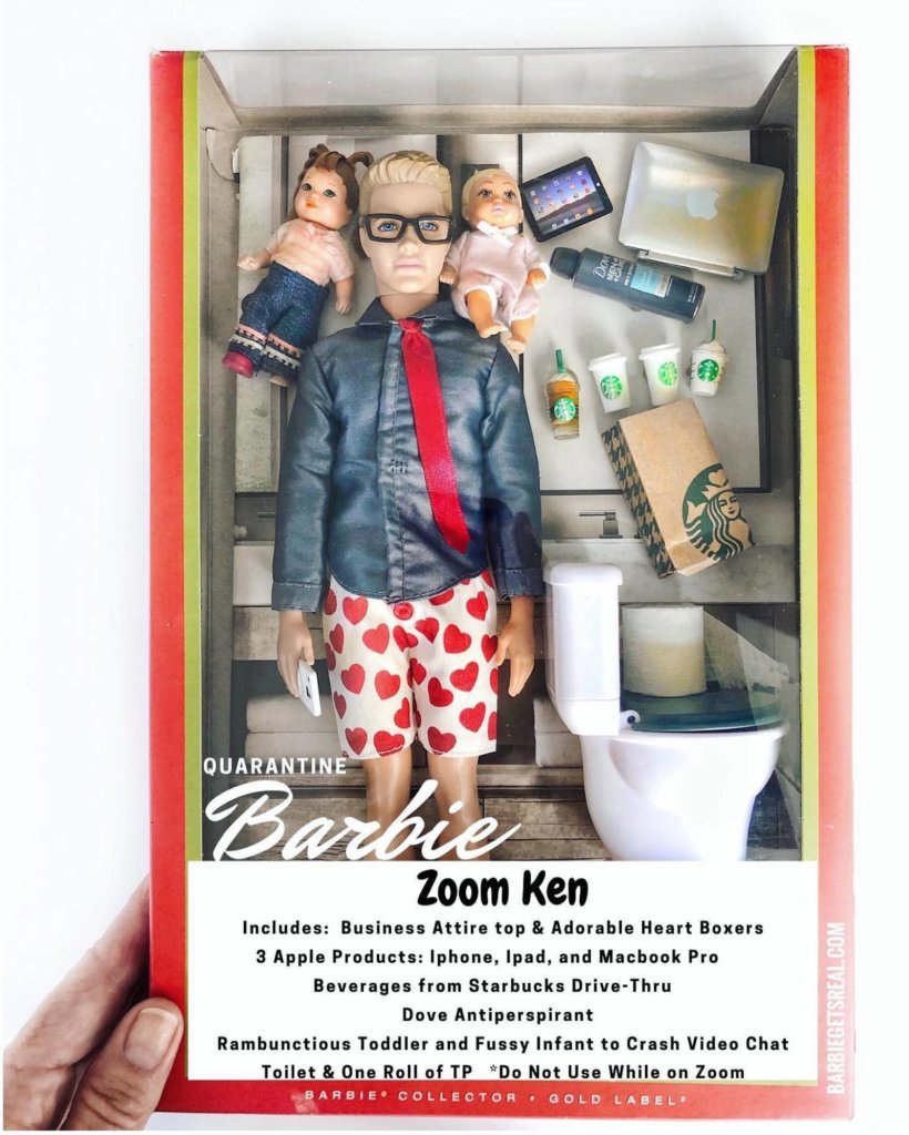 le Ken qui télétravaille et garde des enfants